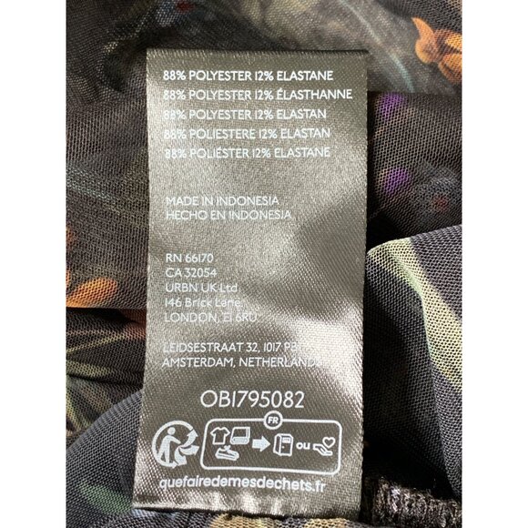 Maeve By Anthropologie XXS Sheer Black Mesh Floral Ruched Top NWT - Picture 7 of 10